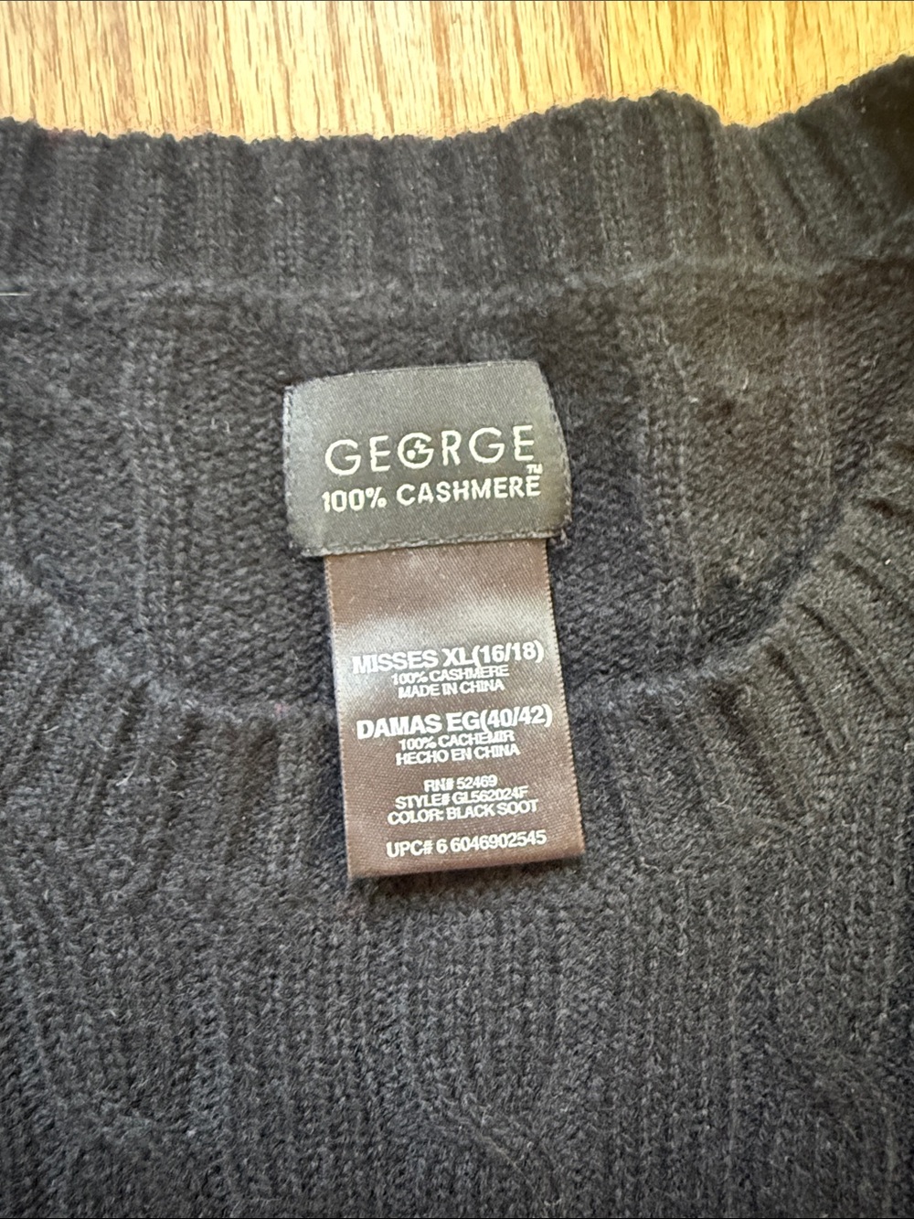 George Black Cable-Knit Crewneck Sweater 100% Cashmere - Picture 4 of 5